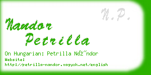 nandor petrilla business card